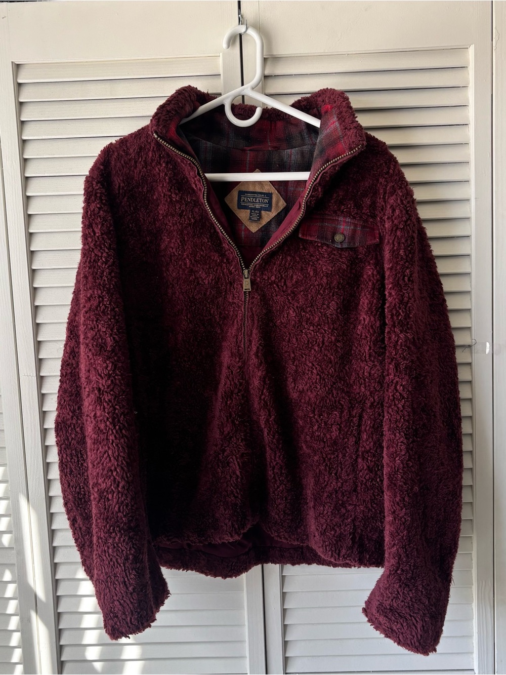 Pendleton Maroon Sherpa full Zip Jacket Womens